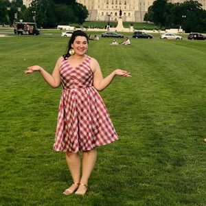 Pink & Gray Plaid A-Line Dress 🩷🩶